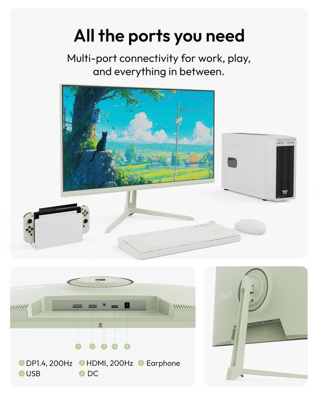 Monitor de jogos Pixio PX248 Wave Verde Menta 24